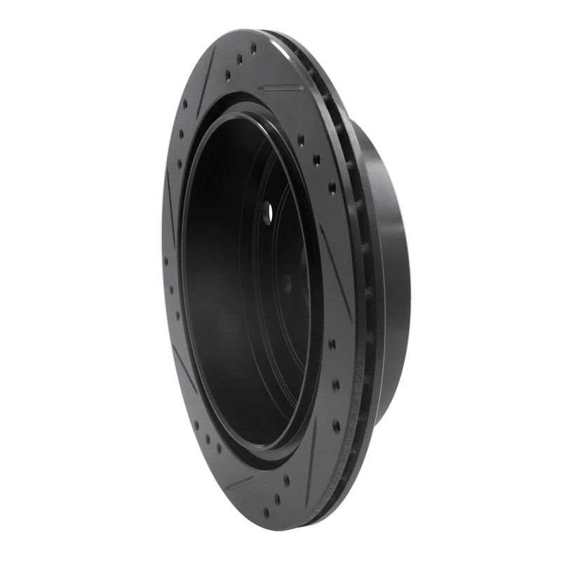 Subaru Tribeca Brake Rotor (1) - Rear Right - R1 Concepts - Drilled & Slotted - Black - `06-`14